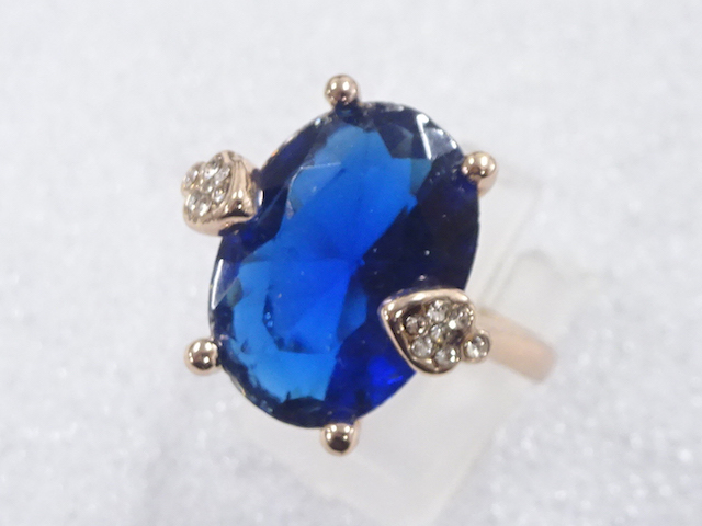 JAPANESE KIMONO / ANTIQUE COLORED STONE RING (SIZE 20.5)